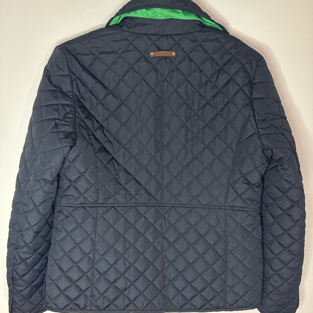 Ralph Lauren Quilted Navy Puffer Jacket with Green Lining - Picture 6 of 15
